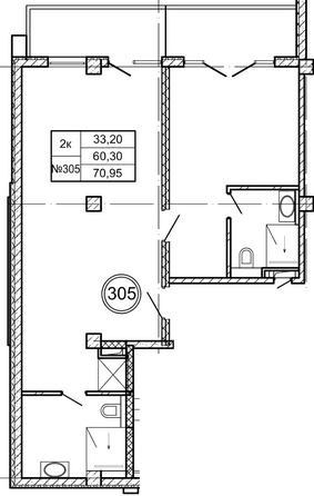 Планировка  60,3 м²