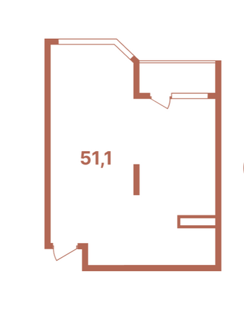 Планировка Студия 51,1 м²