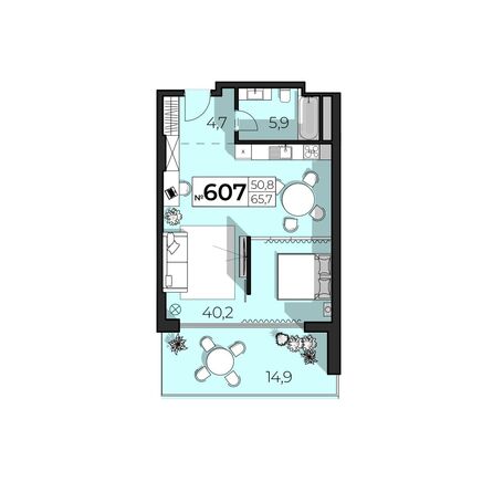 Планировка 2-комн 65,7 м²