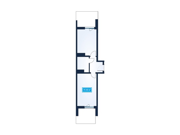 Планировка 2-комн 51,35 - 51,42 м²