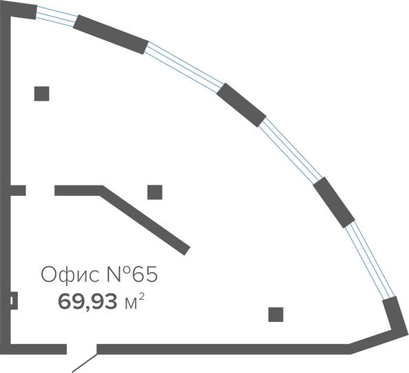 Планировка 1-комн 69,93 м²