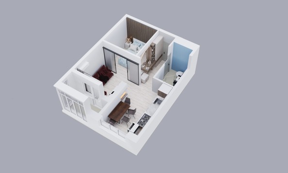 Планировка 2-комн 45,63 м²