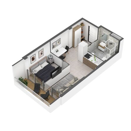 Планировка 1-комн 37,1 - 37,4 м²