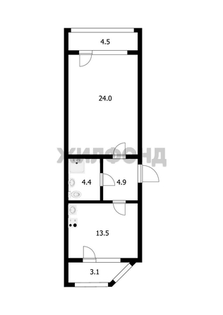 
  Продается 1-комн. квартира 46.8 м². Фото 14.