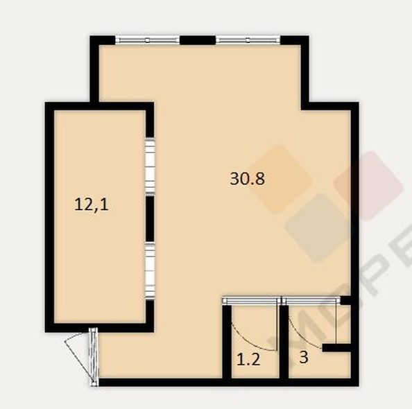 
   Продам 1-комнатную, 47.1 м², Луговая ул, 3А/4

. Фото 13.