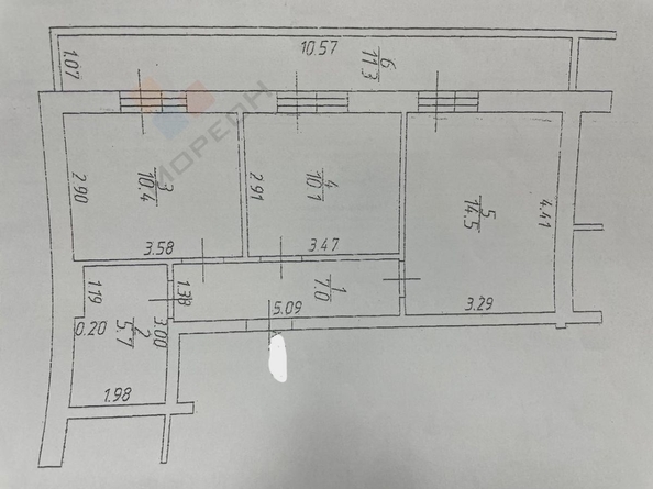 
   Продам 2-комнатную, 47.7 м², Бжегокайская ул, 25/1 к9

. Фото 2.