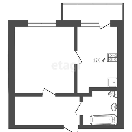 
   Продам 1-комнатную, 38 м², Гагарина 1-й пер, 192к3

. Фото 1.