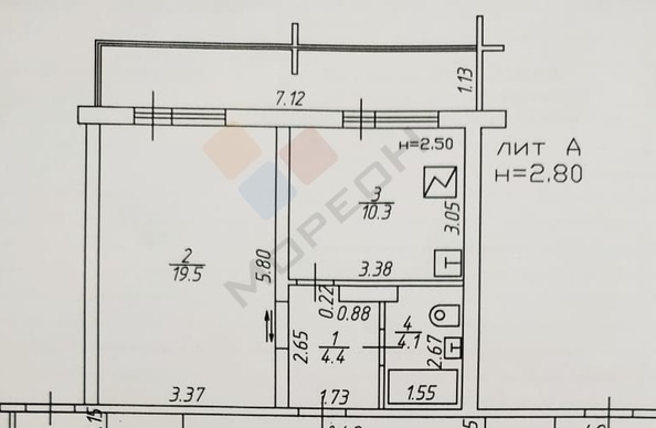 
   Продам 1-комнатную, 46.3 м², Симферопольская ул, 58

. Фото 10.