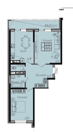 
   Продам 2-комнатную, 70.55 м², Стахановская ул, 1 лит 8

. Фото 7.