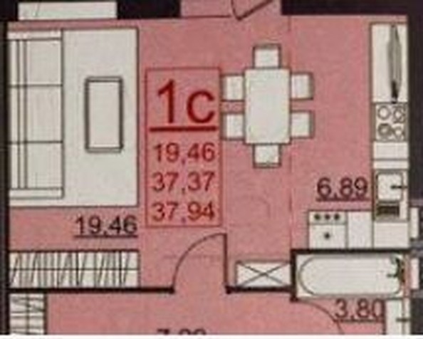 
   Продам студию, 40 м², Лиссабонская ул, 109к21

. Фото 15.