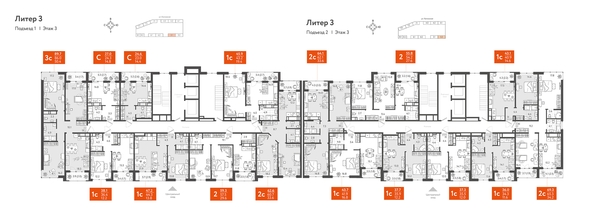 
  Продается 2-комн. квартира, 64.7 м², ЖК Все Свои VIP, литера 3
. Фото 1.