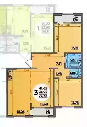 
   Продам 3-комнатную, 77.73 м², Генерала Трошева Г.Н. ул, 21

. Фото 12.