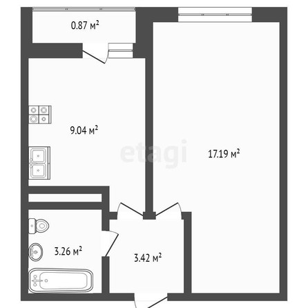 
   Продам 1-комнатную, 33.3 м², Заполярная ул, 39/4

. Фото 11.