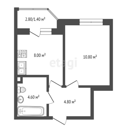 
   Продам 1-комнатную, 29.4 м², Западный Обход ул, 42/3  2

. Фото 6.