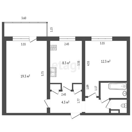 
   Продам 2-комнатную, 52.3 м², Игнатова ул, 67

. Фото 32.