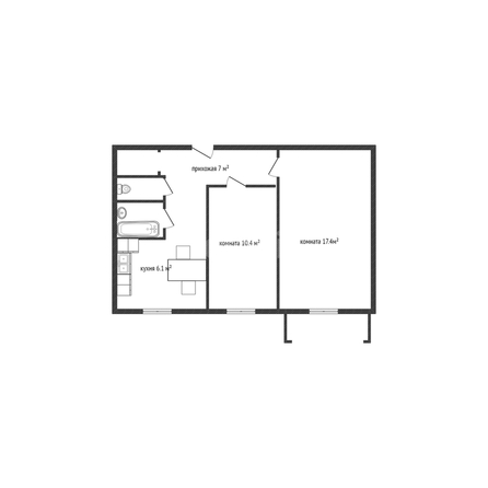 
   Продам 2-комнатную, 44.3 м², Рашпилевская ул, 205

. Фото 1.