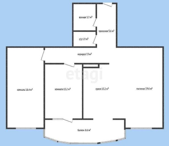 
   Продам 2-комнатную, 92.3 м², Домбайская ул, 57

. Фото 26.