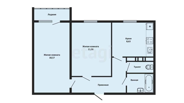 
   Продам 2-комнатную, 51.5 м², Рождественская Набережная ул, 29

. Фото 9.