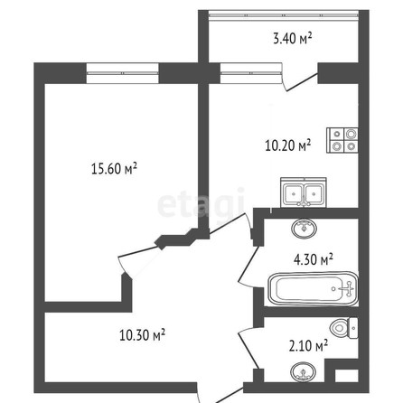 
   Продам 1-комнатную, 44.2 м², Веронская ул, 6

. Фото 1.