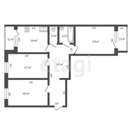 
   Продам 3-комнатную, 93.3 м², Черкасская ул, 127

. Фото 23.