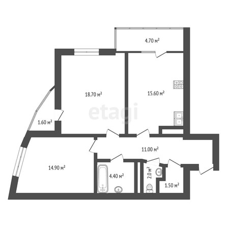 
   Продам 2-комнатную, 72.4 м², Черниговская ул, 1

. Фото 9.