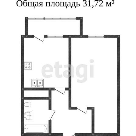 
   Продам 1-комнатную, 32.8 м², Алуштинская ул, 30

. Фото 6.