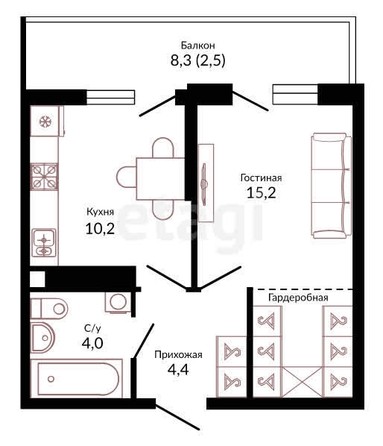 
   Продам 1-комнатную, 36.4 м², Конгрессная ул, 41

. Фото 13.