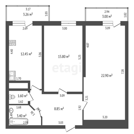 
   Продам 2-комнатную, 65 м², Московская ул, 144/2

. Фото 25.