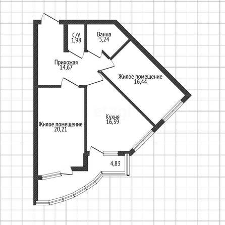 
   Продам 2-комнатную, 75.2 м², Шоссе Нефтяников ул, 18/4  4

. Фото 1.