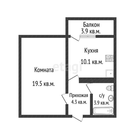 
   Продам 1-комнатную, 37.8 м², Героя Аверкиева А.А. ул, 21

. Фото 19.