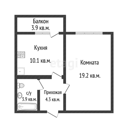 
   Продам 1-комнатную, 37.5 м², Героя Аверкиева А.А. ул, 21

. Фото 17.