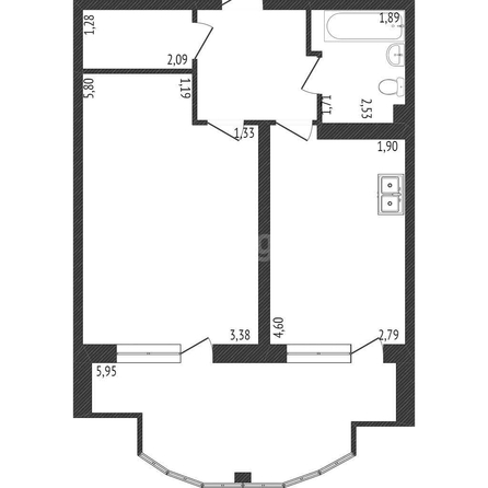 
   Продам 1-комнатную, 39.8 м², Ивана Беличенко ул, 103

. Фото 1.