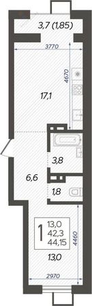 
   Продам 1-комнатную, 44.15 м², Питерская ул, 40

. Фото 9.