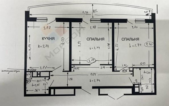 
   Продам 2-комнатную, 74.14 м², Петра Метальникова ул, 38

. Фото 21.