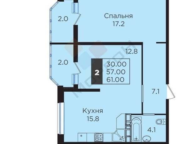 
   Продам 2-комнатную, 61 м², Мачуги В.Н. ул, 166/1

. Фото 22.