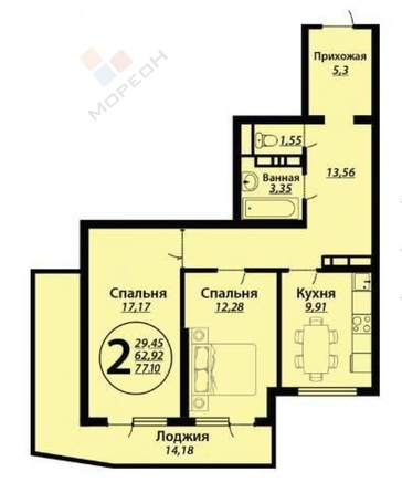 
   Продам 2-комнатную, 70 м², Душистая ул, 79к2

. Фото 13.