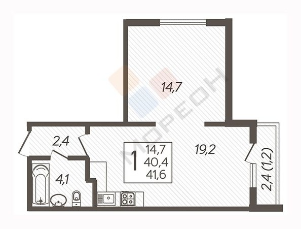 
   Продам 1-комнатную, 41.2 м², Войсковая ул, 4к13

. Фото 11.