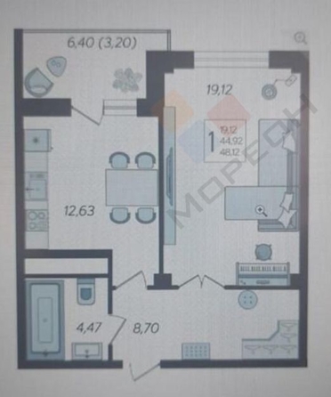 
   Продам 1-комнатную, 48.2 м², Дзержинского ул, 95

. Фото 27.