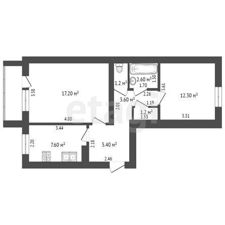 
   Продам 2-комнатную, 51.1 м², Федора Лузана ул, 8

. Фото 8.