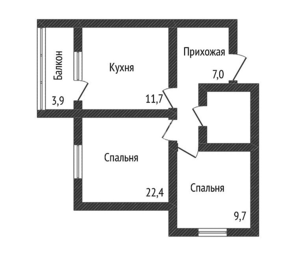 
   Продам 2-комнатную, 42 м², Даниила Смоляна ул, 65к1

. Фото 1.