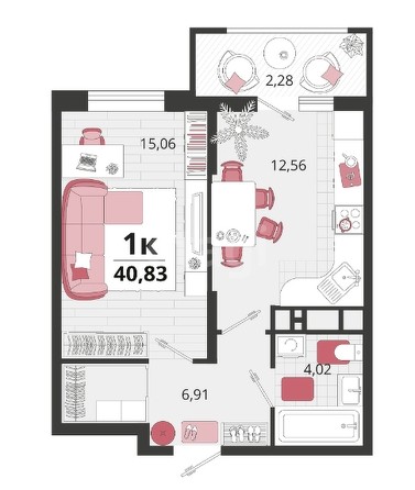 
   Продам 1-комнатную, 40.8 м², Природная ул, 10Б к5

. Фото 1.