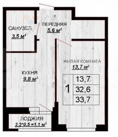 
   Продам 1-комнатную, 32.6 м², Тепличная ул, 62/1к4

. Фото 10.