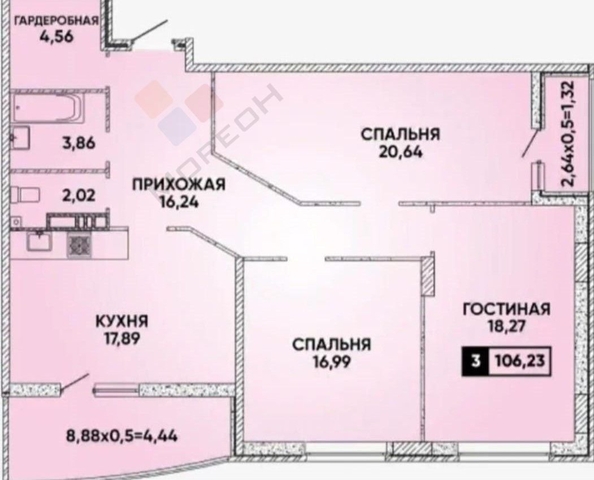 
   Продам 3-комнатную, 99.9 м², Героя Георгия Бочарникова ул, 12

. Фото 28.