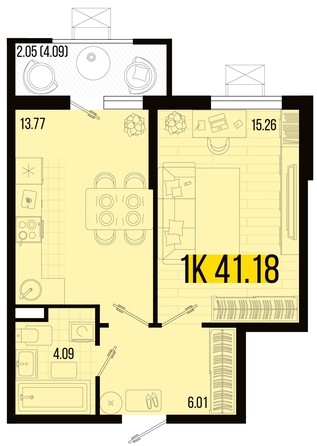 
   Продам 1-комнатную, 41.18 м², Цветной бульвар, литер 2

. Фото 4.