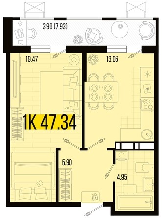 
   Продам 1-комнатную, 47.34 м², Цветной бульвар, литер 1

. Фото 4.