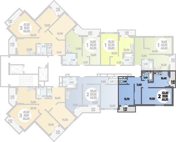 
   Продам 2-комнатную, 62.2 м², Героя Владислава Посадского ул, 17к1

. Фото 1.