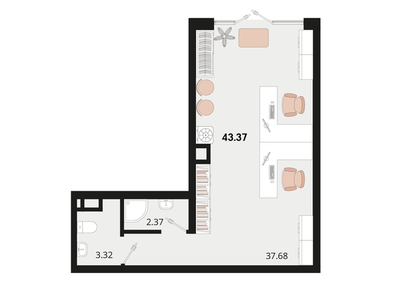 
   Продам офис, 43.37 м², Родные просторы, литера 22

. Фото 1.