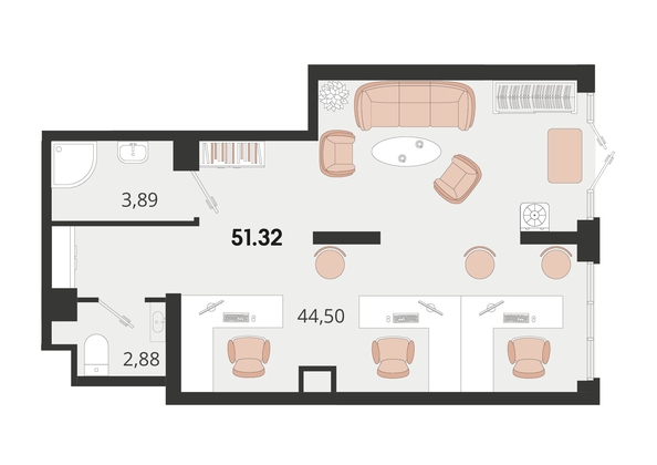 
   Продам офис, 51.76 м², Родные просторы, литера 24

. Фото 1.