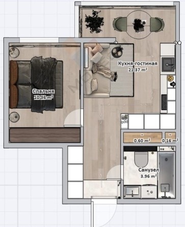 
   Продам 1-комнатную, 31.2 м², Старокубанская ул, 123А

. Фото 8.