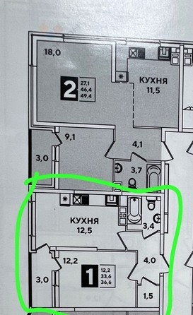 
   Продам 1-комнатную, 29.4 м², Константина Гондаря ул, 93

. Фото 14.